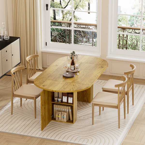 Gracie Oaks 70.8'' Oval Dining Room Table For 6-8, Farmhouse Kitchen ...